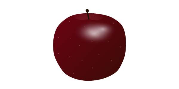 【FREE Vector】Red Apple Illustration (Round Fruit / Autumn Harvest / Healthy Snack) (Commercial Use OK / PNG Transparent)