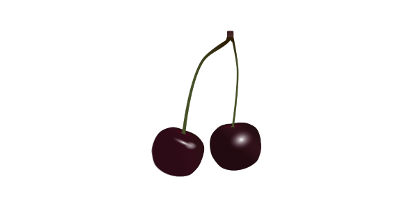 【FREE Vector】American Cherry / Dark Cherry Illustration (Summer Fruit / Pair / Dessert) (Outline / No Outline) (Commercial Use OK / PNG Transparent)