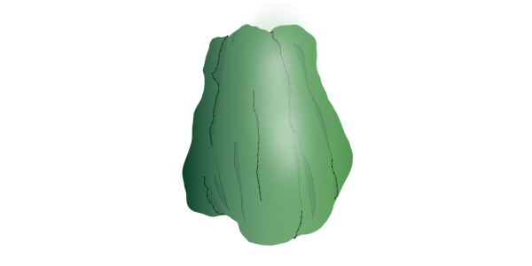 【フリー素材】緑色のハヤトウリ（隼人瓜/ウリ科/野菜）のイラスト（線なし・黒縁）(商用利用可・透過PNG)