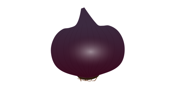 【フリー素材】紫タマネギ（レッドオニオン/赤玉ねぎ/生食用野菜）のイラスト（線なし・黒縁）(商用利用可・透過PNG)