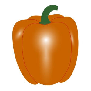 【FREE Vector】Orange Bell Pepper / Paprika Illustration (Color Pepper / Summer Vegetable) (Outline / No Outline) (Commercial Use OK / PNG Transparent)