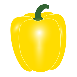 【FREE Vector】Yellow Bell Pepper / Paprika Illustration (Color Pepper / Summer Vegetable) (Outline / No Outline) (Commercial Use OK / PNG Transparent)