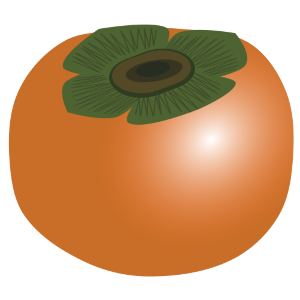 【FREE Vector】Persimmon Fruit Illustration (Kaki / Autumn Fruit / Japanese Fruit) (Outline / No Outline) (Commercial Use OK / PNG Transparent)