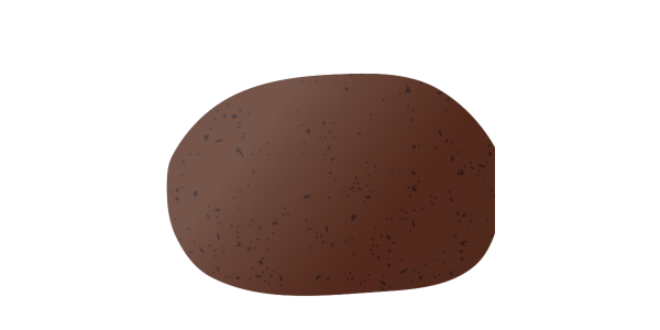 【フリー素材】ジャガイモ「スタールビー」（ホクホク系/フライドポテト/赤皮）のイラスト（線なし・黒縁）(商用利用可・透過PNG)