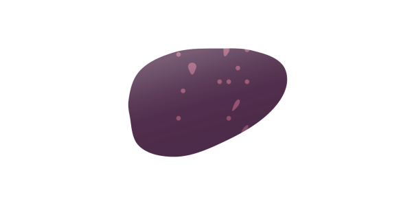 【フリー素材】ジャガイモ「キタムラサキ」（紫イモ/アントシアニン/健康野菜）のイラスト（線なし・黒縁）(商用利用可・透過PNG)