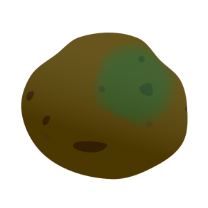 【FREE Vector】Greened Dan-shaku Potato Illustration with Solanine (Food Poisoning Risk / Caution / Toxic) (Outline / No Outline) (Commercial Use OK / PNG Transparent)