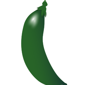 【FREE Vector】Snap Pea Pod Illustration (Sugar Snap Pea / Edible Pod Pea / Legume) (Outline / No Outline) (Commercial Use OK / PNG Transparent)