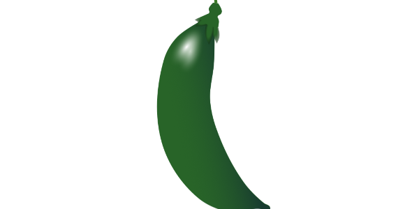 【フリー素材】スナップエンドウ（スナックエンドウ/豆類/旬の野菜）のイラスト（線なし・黒縁）(商用利用可・透過PNG)