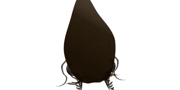 【フリー素材】根付きの里芋（子芋/サトイモ/ぬめり）のイラスト（線なし・黒縁）(商用利用可・透過PNG)