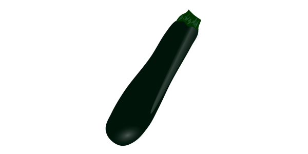 【FREE Vector】Dark Green Zucchini Illustration (Courgette / Summer Squash / Cucurbit) (Outline / No Outline) (Commercial Use OK / PNG Transparent)