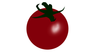 【フリー素材】赤いミニトマトのイラスト（プチトマト/サラダ/夏野菜/光沢・線なし・黒縁）(商用利用可・透過PNG)