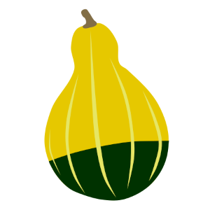 【FREE Vector】Ornamental Gourd / Toy Pumpkin Illustration (Decorative / Halloween / Autumn Decor / Yellow-Green Gourd Shape) (Commercial Use OK / PNG Transparent)