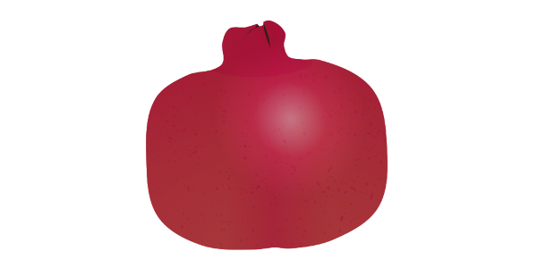 【フリー素材】ザクロ(柘榴)の果実のイラスト(赤い実/スーパーフード/美容/食育)(商用利用可・透過PNG)