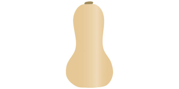 【フリー素材】バターナッツかぼちゃのイラスト（ひょうたんかぼちゃ/スープ用/ねっとり/西洋かぼちゃ）(商用利用可・透過PNG)