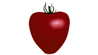 【フリー素材】ハート形ミニトマト「トマトベリー」のイラスト（人気の品種/珍しいトマト/食育）(商用利用可・透過PNG)