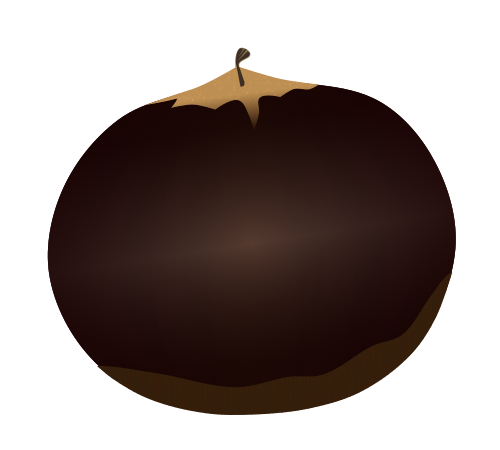 Rihei Chestnut (King of Chestnuts) illustration with gloss and shading (No outline, Free material for high-end autumn delicacies and Japanese sweets promotion)