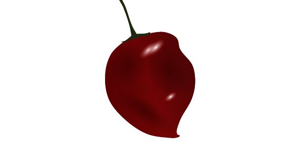 【フリー素材】赤いトウガラシ「ハバネロ」のイラスト（激辛/香辛料/メキシコ料理/食育）(商用利用可・透過PNG)