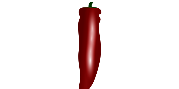 【フリー素材】細長バナナ型ピーマン「レッドクレセントピーマン」のイラスト（赤色/品種紹介/食育）(商用利用可・透過PNG)