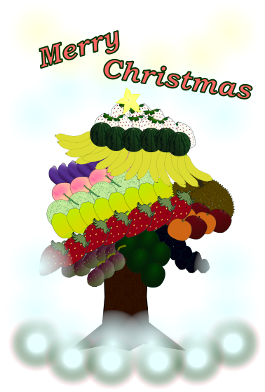クリスマスフルーツリー:透明(X'mas Fruits Tree)/クリスマスカード(Christmas Card)