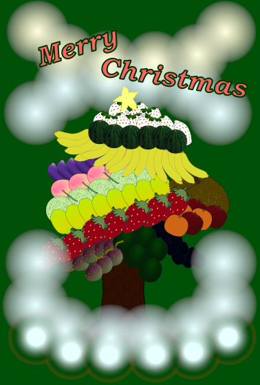 クリスマスフルーツリー:緑(X'mas Fruits Tree)/クリスマスカード(Christmas Card)