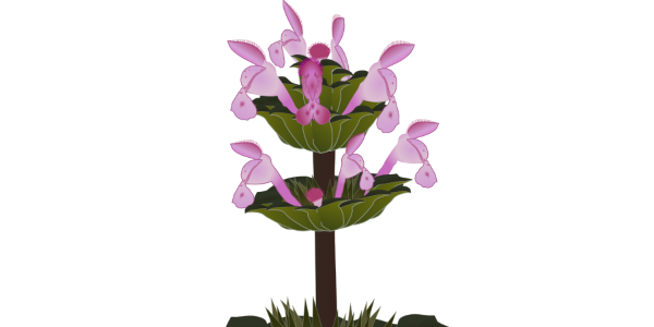 【フリー素材】ホトケノザ（仏の座）のイラスト（花茎部・花びら側面・正面）(商用利用可・透過PNG)