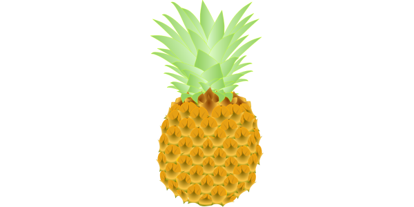 【FREE Vector】Pineapple Fruit Illustration (Tropical Fruit / Outline & No Outline) (Commercial Use OK / PNG Transparent)