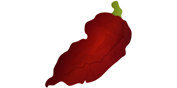 【フリー素材】赤いブート・ジョロキア（世界一辛い唐辛子）のイラスト (商用利用可・透過PNG)