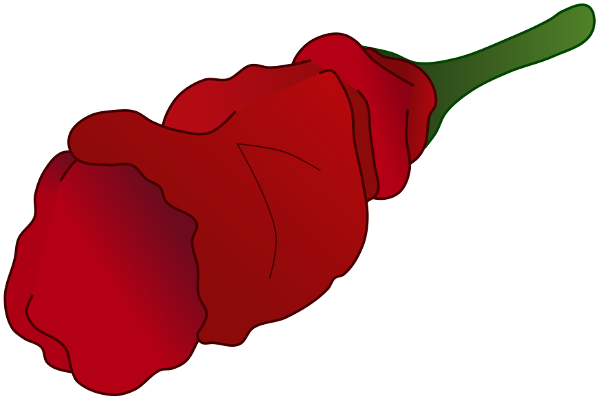 真っ赤なピーター・ペッパーの全体イラスト素材(線なし・珍しい野菜POPや話題性のあるデザイン用フリー素材)