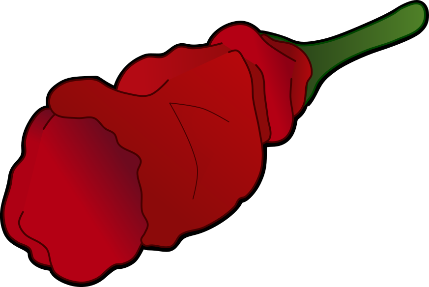 ピーター・ペッパーのイラスト(黒い縁取りあり・トウガラシ図鑑や学習資料用透過PNG)