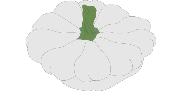 【FREE Vector】White Pattypan Squash Illustration (UFO Zucchini / Scallop Squash / Summer Gourd) (Outline / No Outline) (Commercial Use OK / PNG Transparent)