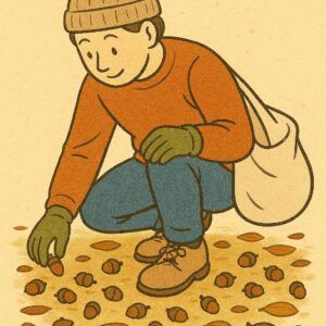 Acorns × Autumn × People The person who gathers acorns