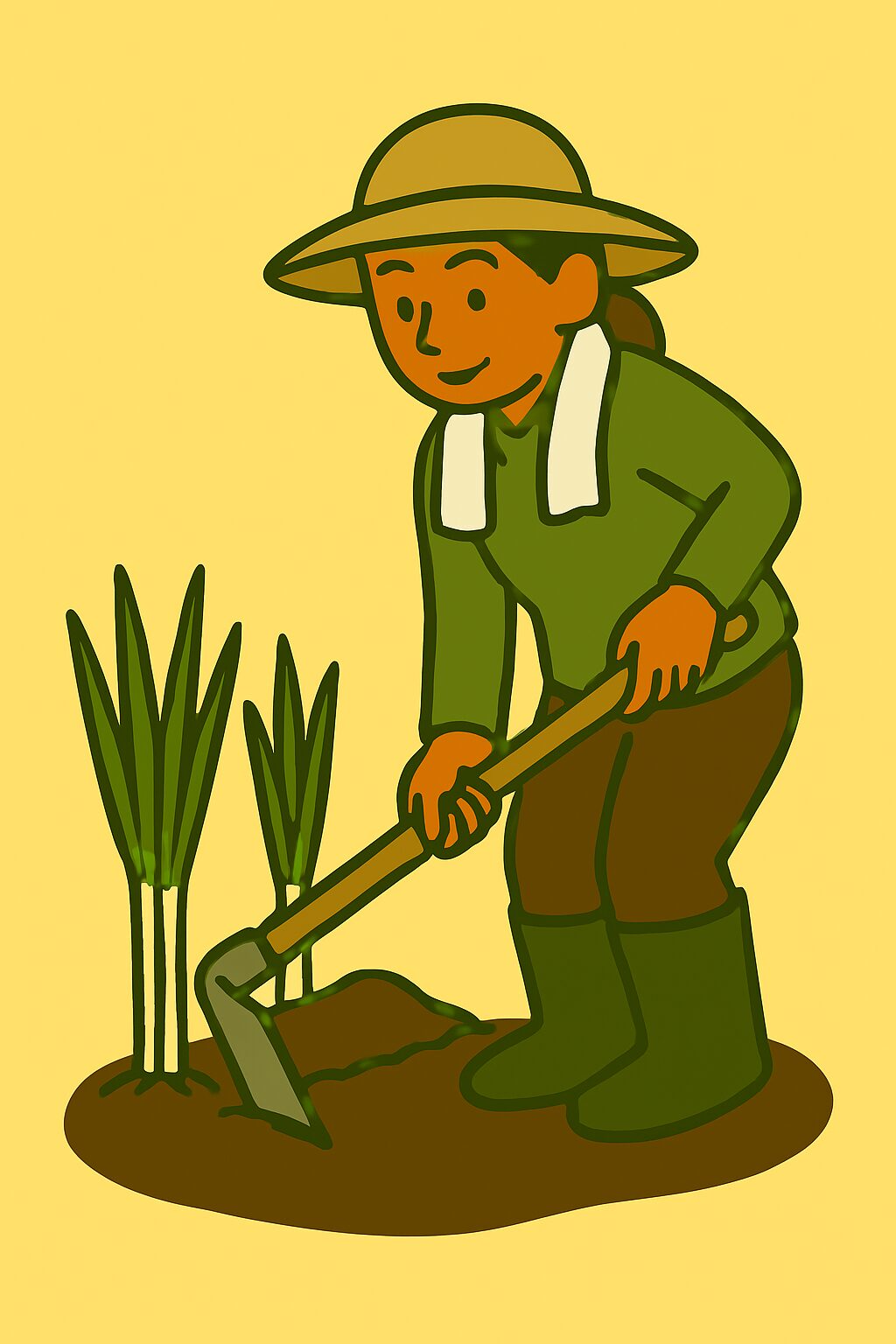 “Leeks” × ‘Agriculture’ × “Harvest” The person harvesting leeks