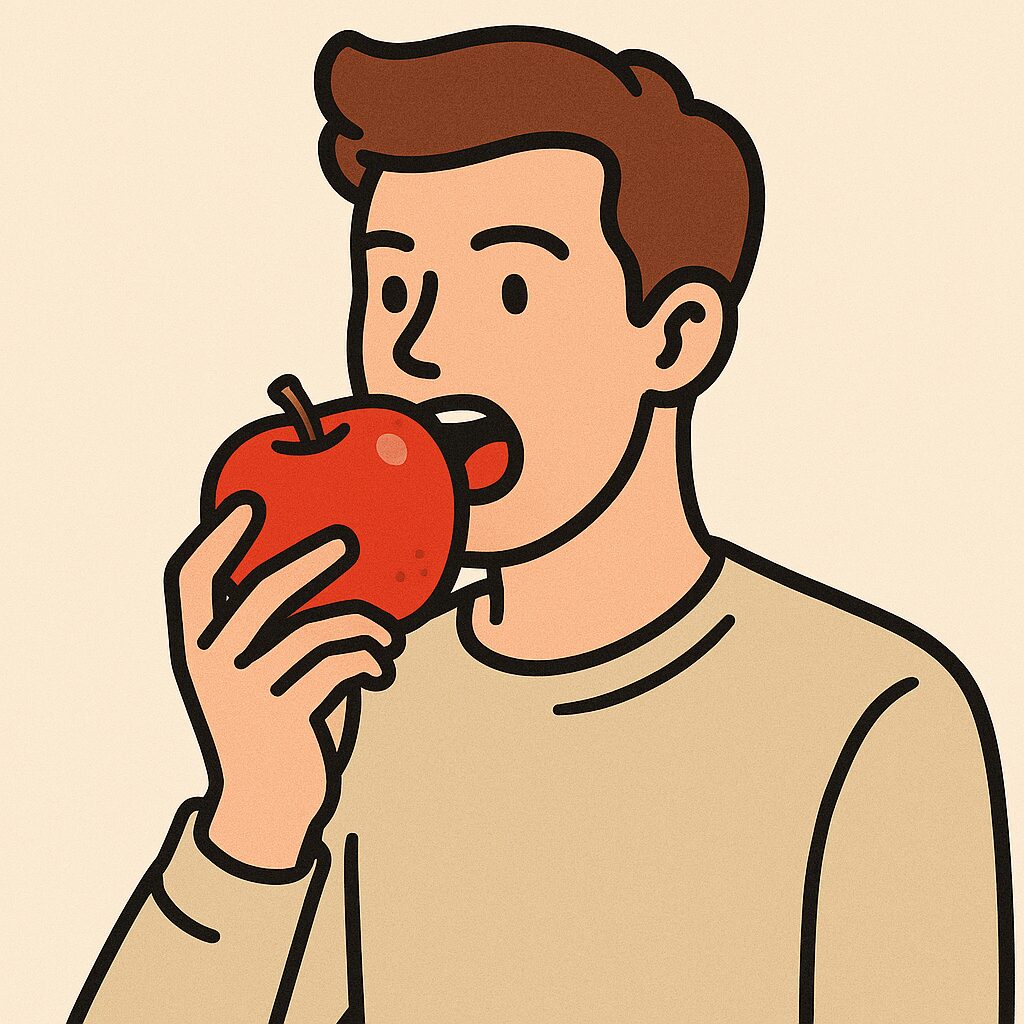 “Fruit” × “People” People biting into fruit