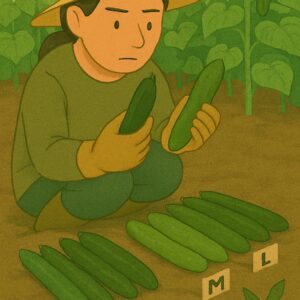 Cucumbers × Farming × People Farmers sorting cucumbers