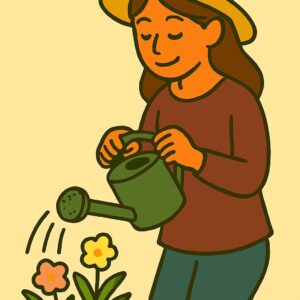 Plants × People × Watering The Person Who Waters the Flowers