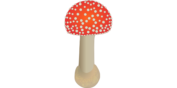 【フリー素材】赤いベニテングタケ（毒キノコ）のイラスト (商用利用可・透過PNG)