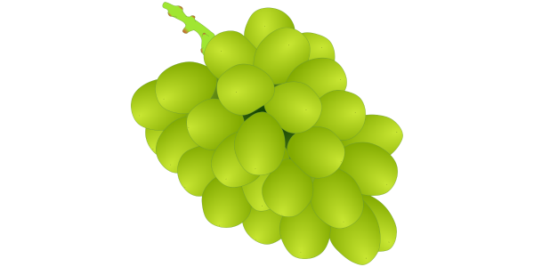 【フリー素材】シャインマスカットのイラスト（果物／ぶどう／秋／線なし・黒縁あり2種）商用利用可・透過PNG