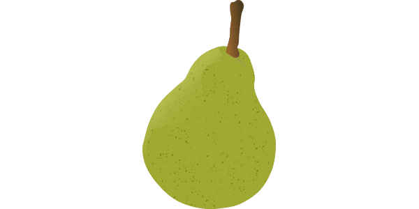 【フリー素材】洋梨のイラスト（果物／秋／光沢なし／線なし・黒縁あり2種）商用利用可・透過PNG