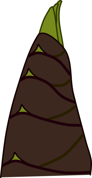 タケノコ イラスト 透過PNG フリー素材 線なし 明るい茶色 春の野菜 旬の食材