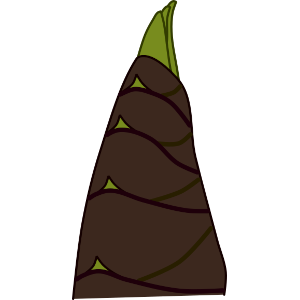 【フリー素材】タケノコのイラスト（春の野菜／竹の子／色違い2種／線なし）商用利用可・透過PNG