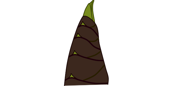 [Free Material] Bamboo Shoot Illustration (Spring Vegetable / 2 Color Variations / No Line) Commercial Use / Transparent PNG